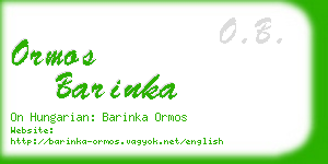 ormos barinka business card